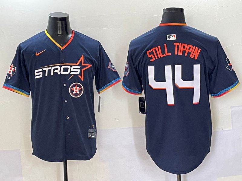 Men Houston Astros #44 Still Tipin Blue Fourth generation Joint Name Nike 2025 MLB Jersey style 5